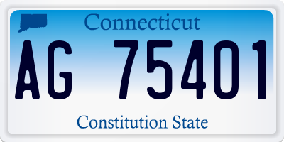 CT license plate AG75401