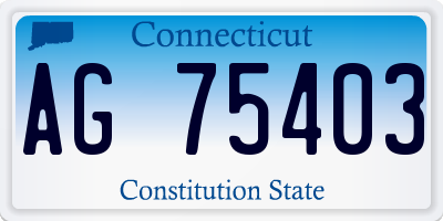 CT license plate AG75403