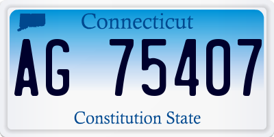 CT license plate AG75407