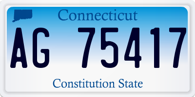 CT license plate AG75417