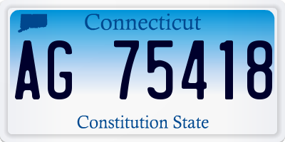 CT license plate AG75418
