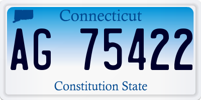 CT license plate AG75422