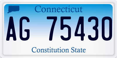 CT license plate AG75430