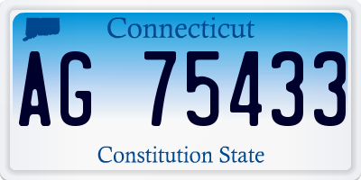 CT license plate AG75433