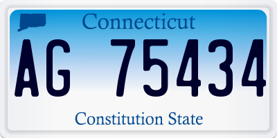 CT license plate AG75434
