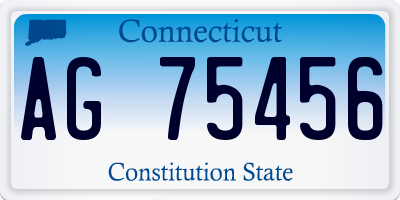 CT license plate AG75456