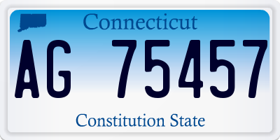 CT license plate AG75457