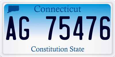 CT license plate AG75476