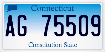 CT license plate AG75509