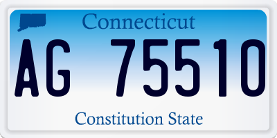 CT license plate AG75510