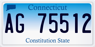 CT license plate AG75512