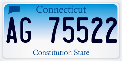 CT license plate AG75522