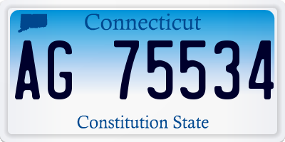 CT license plate AG75534