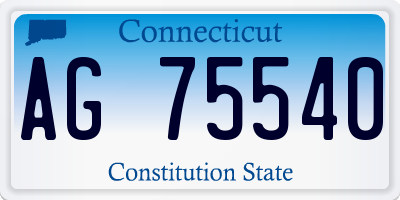 CT license plate AG75540