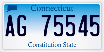 CT license plate AG75545