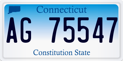 CT license plate AG75547