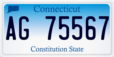 CT license plate AG75567