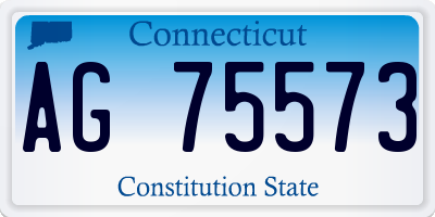 CT license plate AG75573