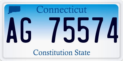 CT license plate AG75574