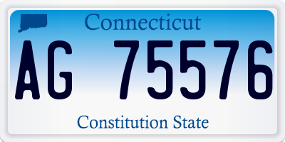CT license plate AG75576