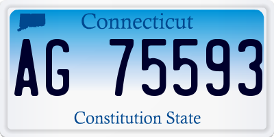 CT license plate AG75593
