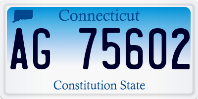 CT license plate AG75602