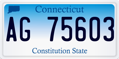 CT license plate AG75603