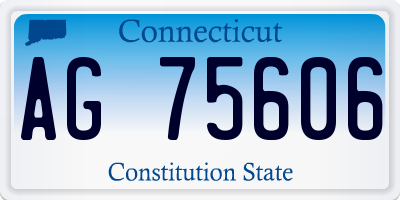 CT license plate AG75606