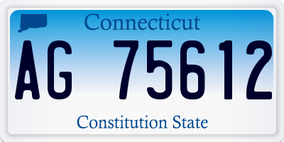 CT license plate AG75612