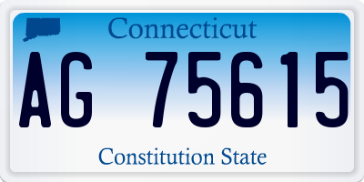 CT license plate AG75615