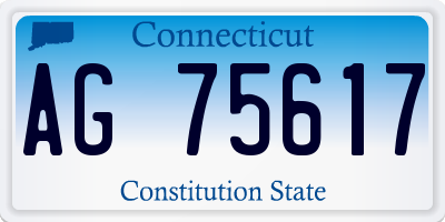 CT license plate AG75617