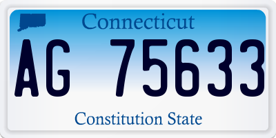 CT license plate AG75633