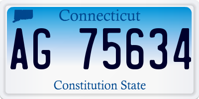 CT license plate AG75634