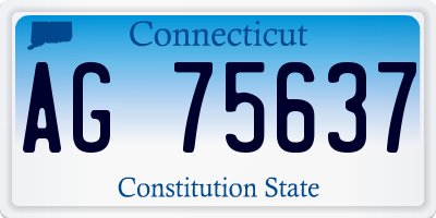 CT license plate AG75637