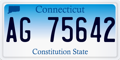 CT license plate AG75642