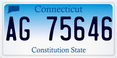 CT license plate AG75646