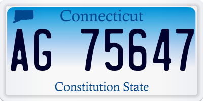 CT license plate AG75647