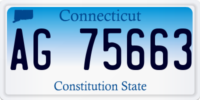 CT license plate AG75663