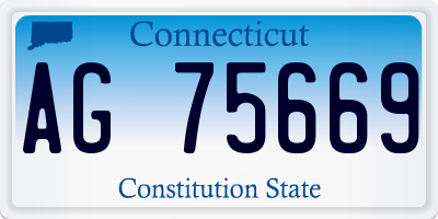 CT license plate AG75669