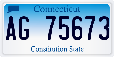 CT license plate AG75673