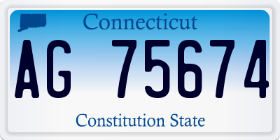 CT license plate AG75674