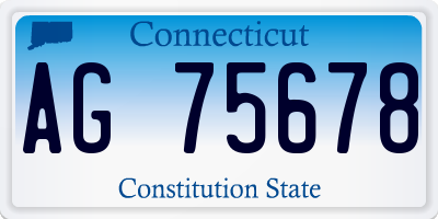 CT license plate AG75678