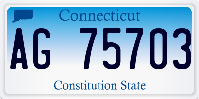 CT license plate AG75703
