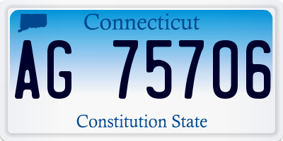 CT license plate AG75706