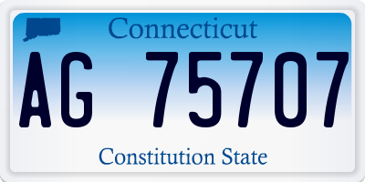 CT license plate AG75707