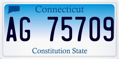 CT license plate AG75709