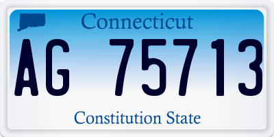 CT license plate AG75713