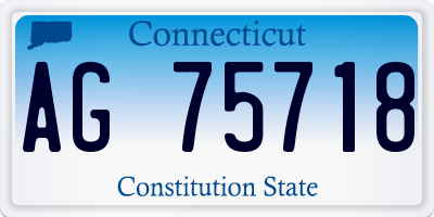 CT license plate AG75718