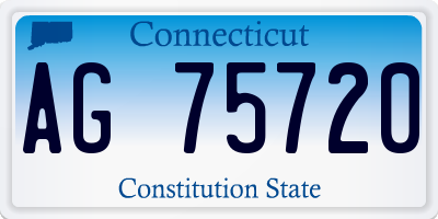 CT license plate AG75720