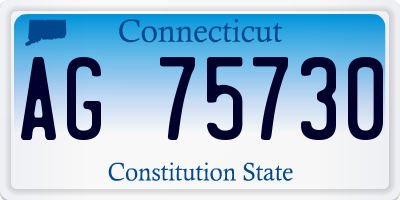CT license plate AG75730
